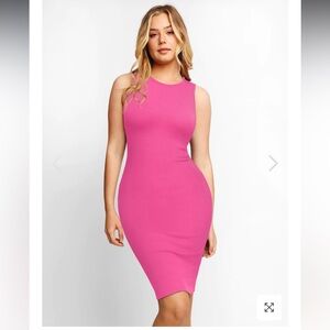 Popilush Built-In Shapewear Crew Neck Sleeveless Midi Lounge Dress women’s SM